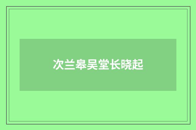 次兰皋吴堂长晓起