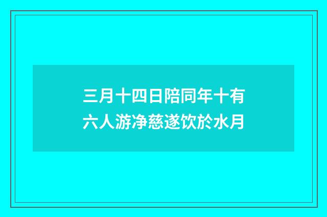 三月十四日陪同年十有六人游净慈遂饮於水月