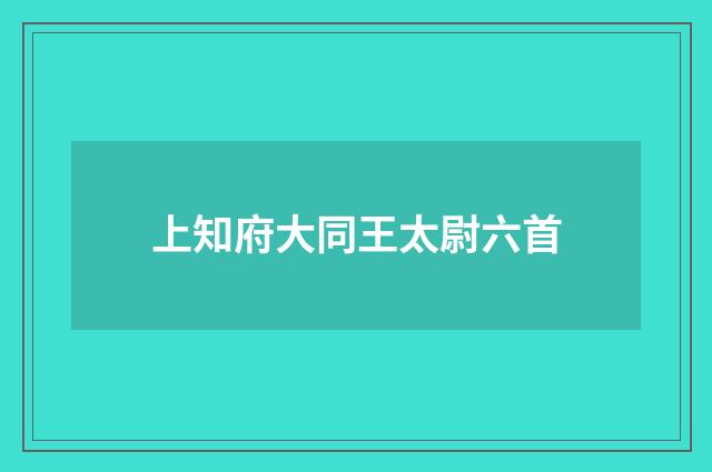 上知府大同王太尉六首