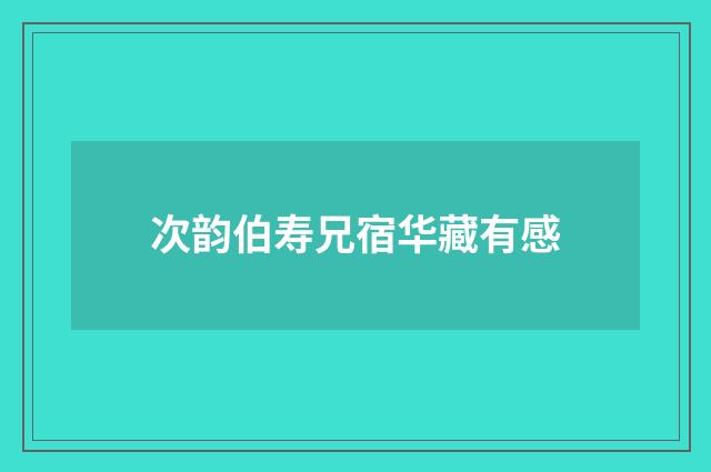 次韵伯寿兄宿华藏有感