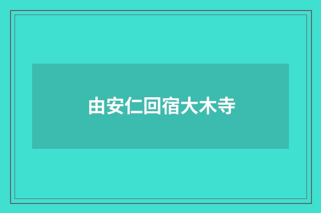 由安仁回宿大木寺