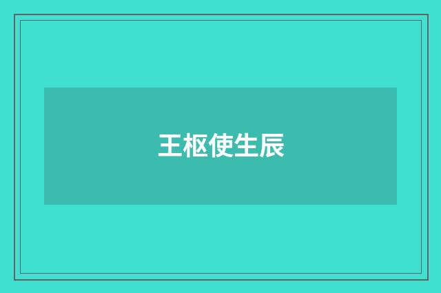 王枢使生辰