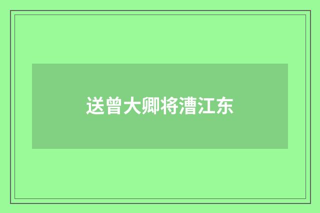 送曾大卿将漕江东