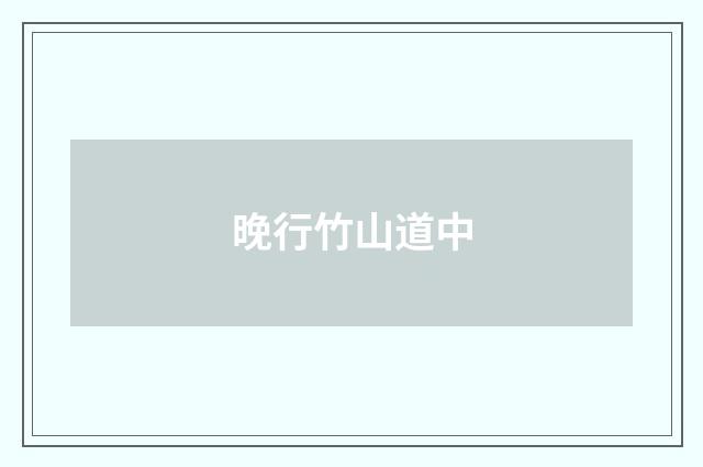 晚行竹山道中