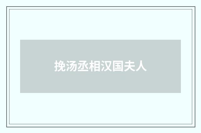 挽汤丞相汉国夫人