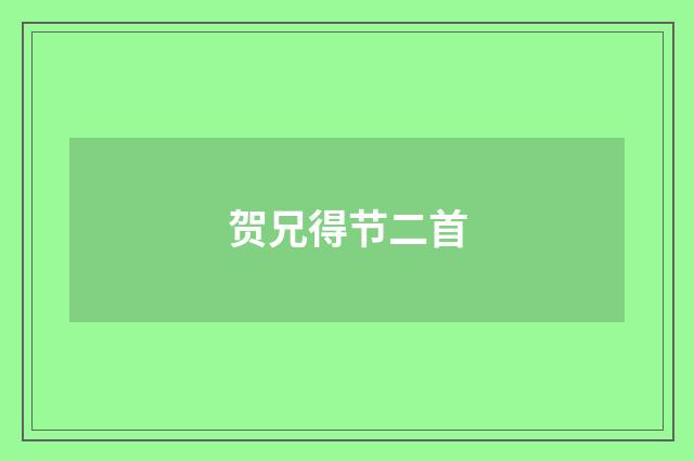 贺兄得节二首