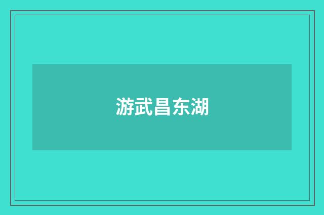 游武昌东湖