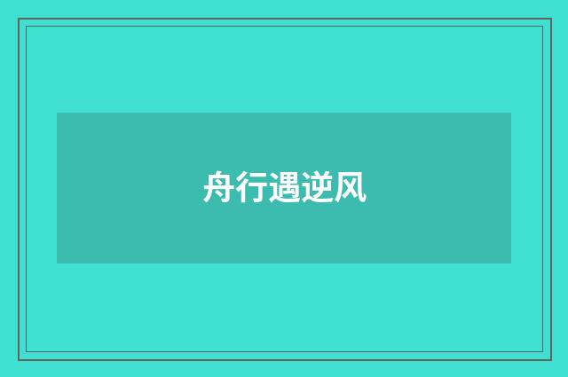 舟行遇逆风