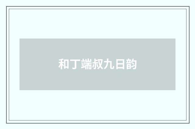 和丁端叔九日韵