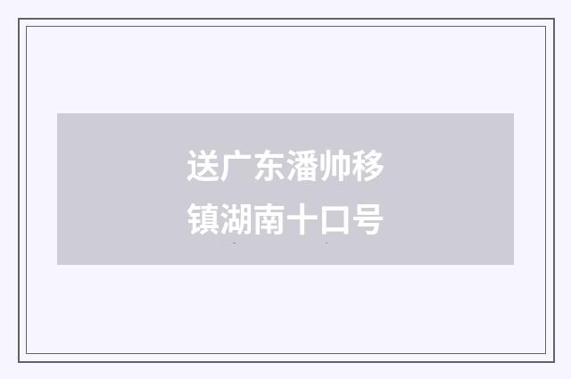 送广东潘帅移镇湖南十口号
