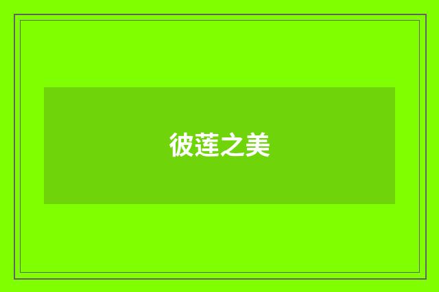 彼莲之美