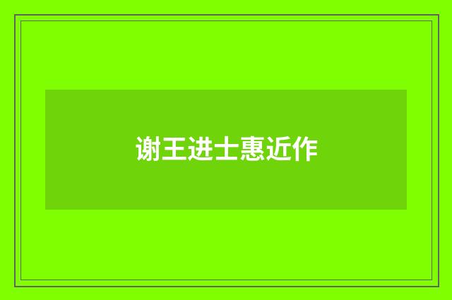 谢王进士惠近作