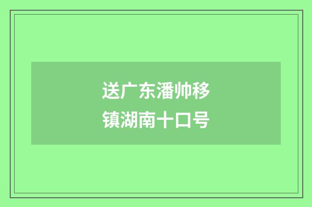 送广东潘帅移镇湖南十口号