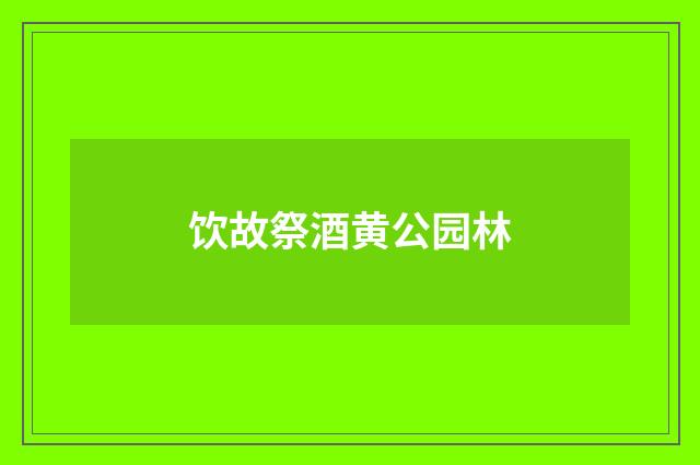 饮故祭酒黄公园林