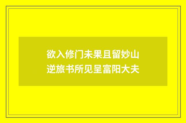欲入修门未果且留妙山逆旅书所见呈富阳大夫