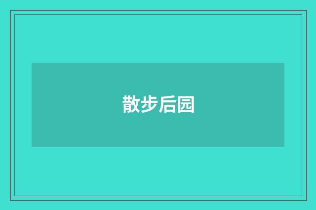 散步后园