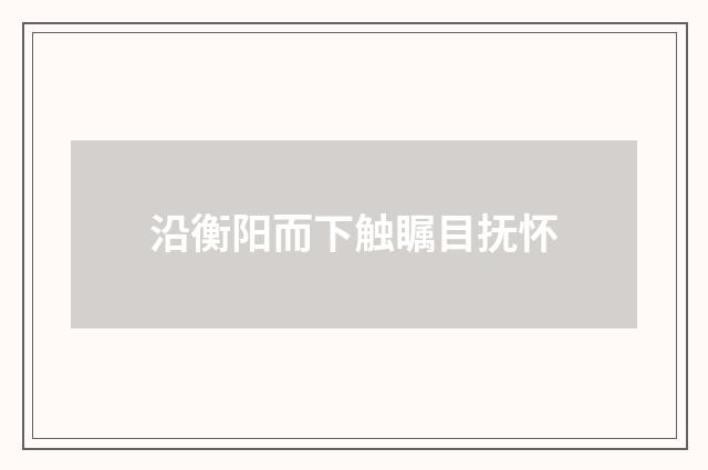 沿衡阳而下触瞩目抚怀