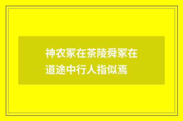 神农冢在茶陵舜冢在道途中行人指似焉