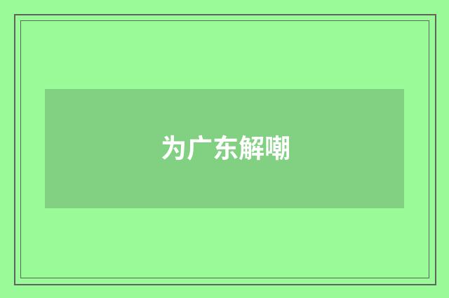 为广东解嘲