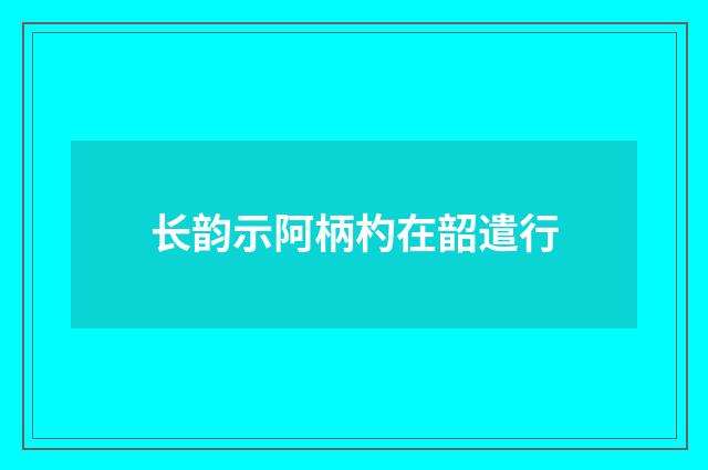 长韵示阿柄杓在韶遣行