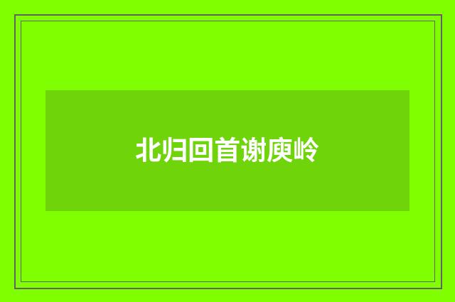 北归回首谢庾岭