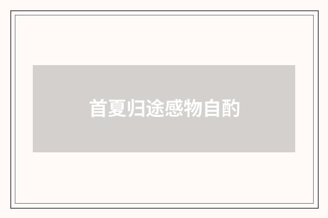 首夏归途感物自酌