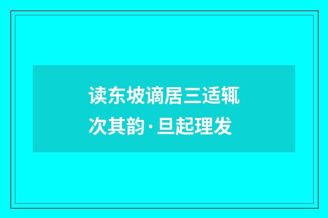读东坡谪居三适辄次其韵·旦起理发