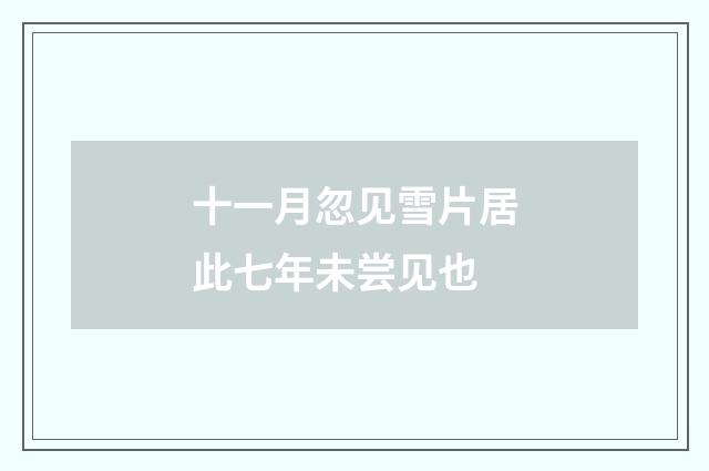 十一月忽见雪片居此七年未尝见也