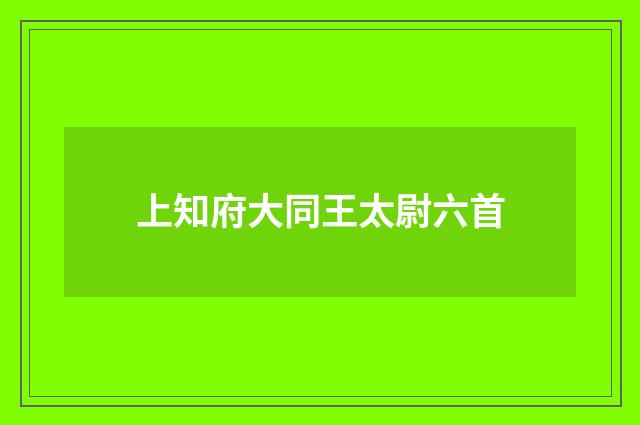 上知府大同王太尉六首