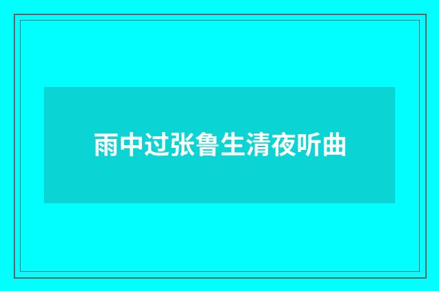雨中过张鲁生清夜听曲
