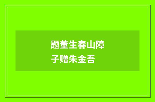 题董生春山障子赠朱金吾
