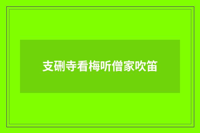 支硎寺看梅听僧家吹笛