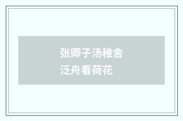 张卿子汤稚舍泛舟看荷花