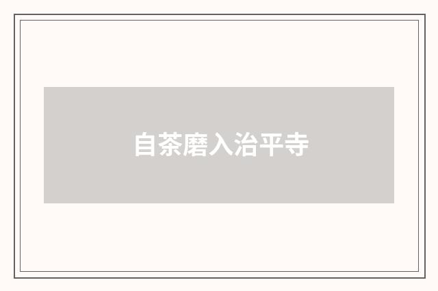 自茶磨入治平寺