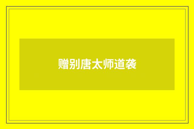 赠别唐太师道袭