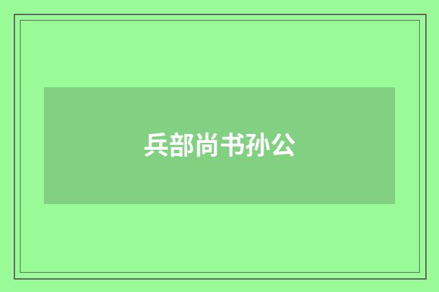 兵部尚书孙公