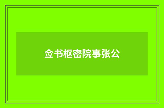 佥书枢密院事张公