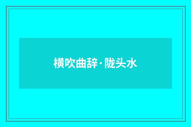 横吹曲辞·陇头水