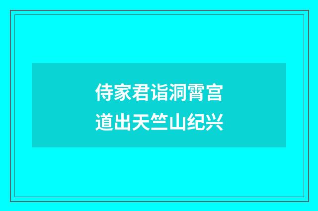 侍家君诣洞霄宫道出天竺山纪兴