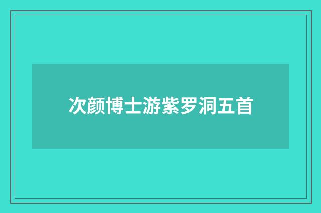 次颜博士游紫罗洞五首