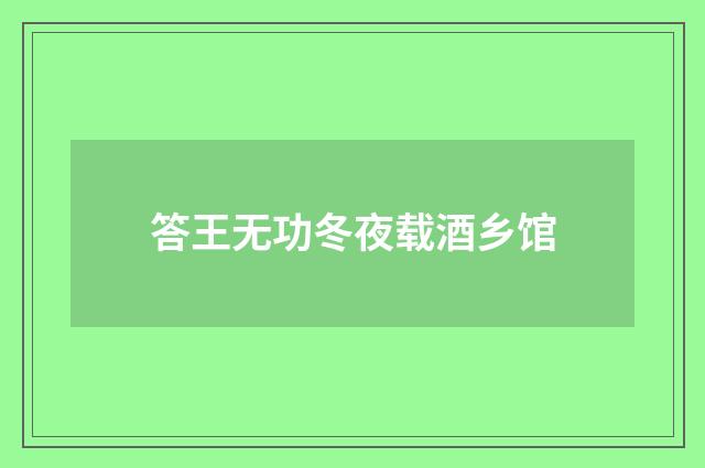 答王无功冬夜载酒乡馆