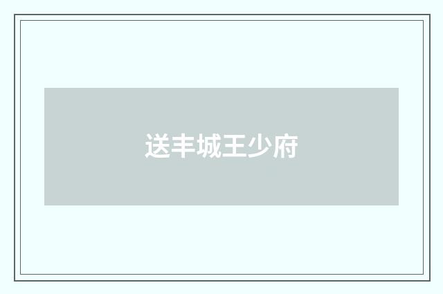 送丰城王少府