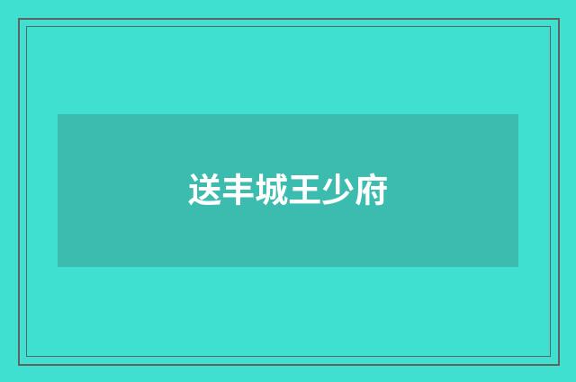 送丰城王少府