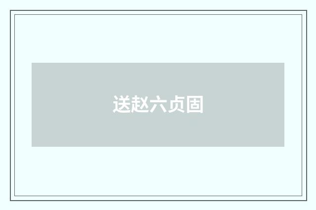 送赵六贞固