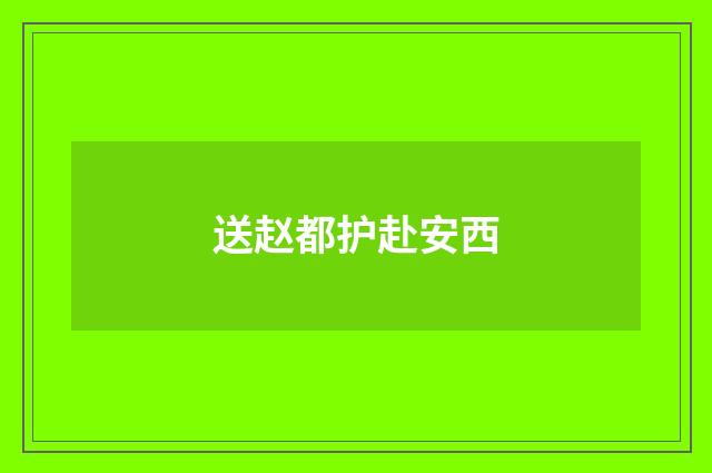 送赵都护赴安西