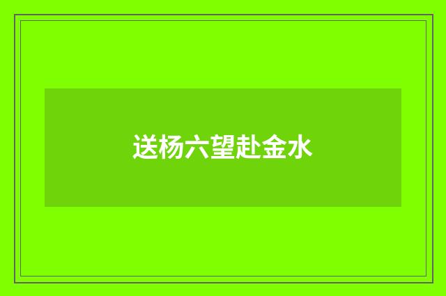 送杨六望赴金水