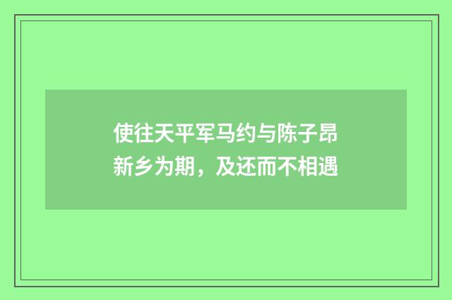 使往天平军马约与陈子昂新乡为期，及还而不相遇