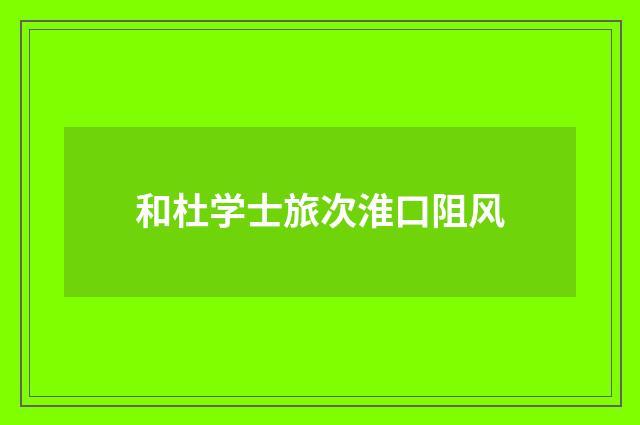 和杜学士旅次淮口阻风