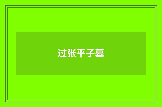 过张平子墓