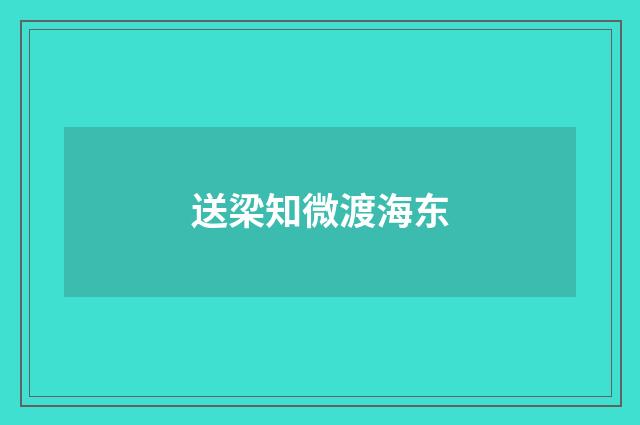 送梁知微渡海东